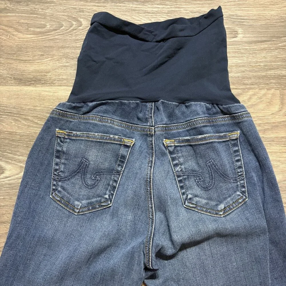 AG Adriano Goldschmied Maternity Skinny Jeans 29 Dark Wash Distressed Full Panel - Picture 9 of 10